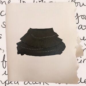 vintage ruffle mini skirt with studded accents